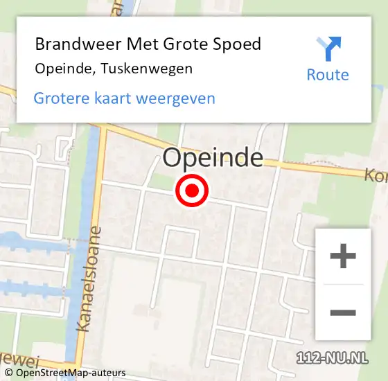 Locatie op kaart van de 112 melding: Brandweer Met Grote Spoed Naar Opeinde, Tuskenwegen op 21 mei 2023 21:22