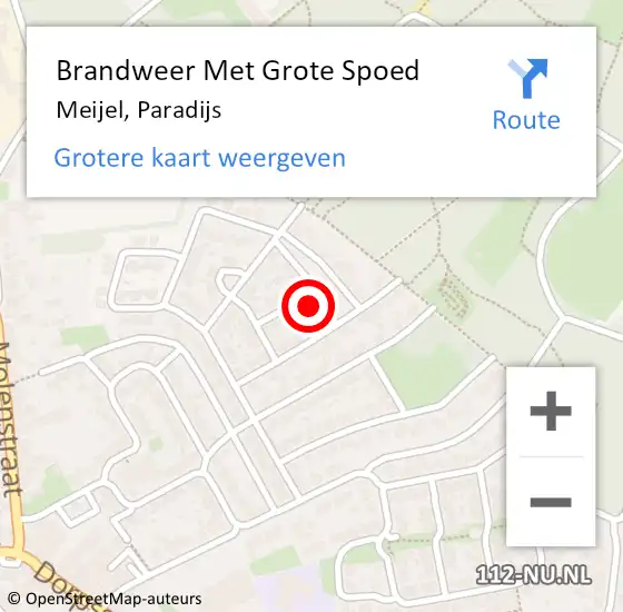 Locatie op kaart van de 112 melding: Brandweer Met Grote Spoed Naar Meijel, Paradijs op 21 mei 2023 21:55