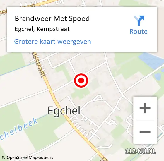Locatie op kaart van de 112 melding: Brandweer Met Spoed Naar Egchel, Kempstraat op 22 mei 2023 00:10