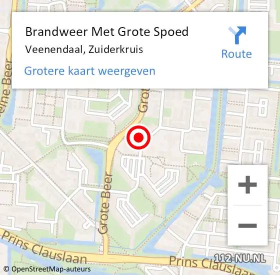 Locatie op kaart van de 112 melding: Brandweer Met Grote Spoed Naar Veenendaal, Zuiderkruis op 22 mei 2023 03:05