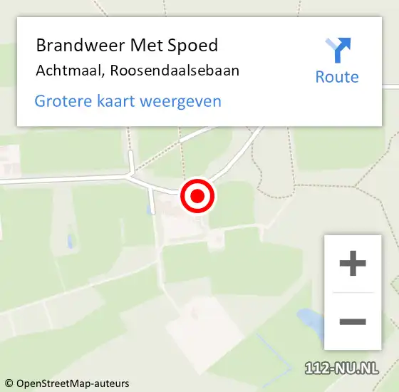 Locatie op kaart van de 112 melding: Brandweer Met Spoed Naar Achtmaal, Roosendaalsebaan op 22 mei 2023 04:24