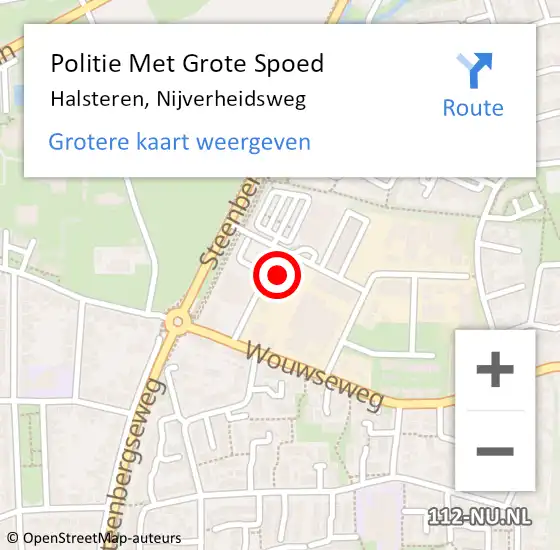 Locatie op kaart van de 112 melding: Politie Met Grote Spoed Naar Halsteren, Nijverheidsweg op 22 mei 2023 06:02