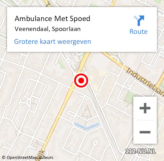 Locatie op kaart van de 112 melding: Ambulance Met Spoed Naar Veenendaal, Spoorlaan op 22 mei 2023 06:48