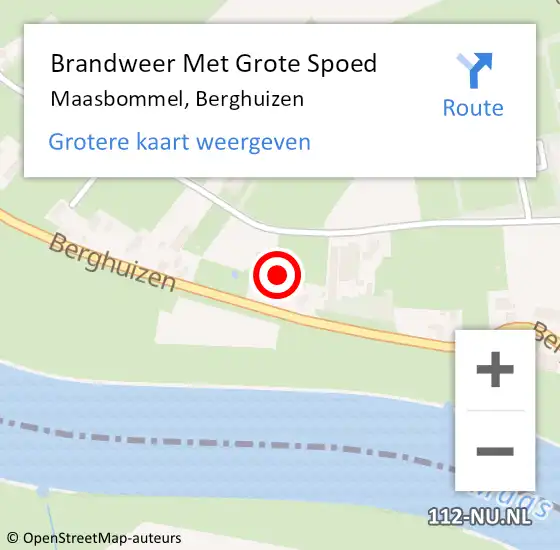 Locatie op kaart van de 112 melding: Brandweer Met Grote Spoed Naar Maasbommel, Berghuizen op 22 mei 2023 09:17