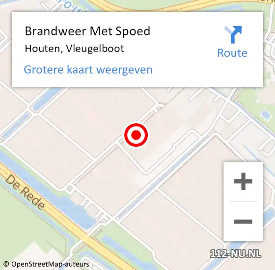 Locatie op kaart van de 112 melding: Brandweer Met Spoed Naar Houten, Vleugelboot op 22 mei 2023 12:21