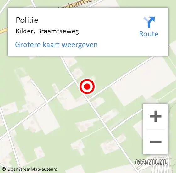 Locatie op kaart van de 112 melding: Politie Kilder, Braamtseweg op 22 mei 2023 12:51