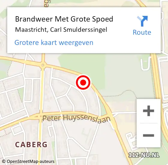 Locatie op kaart van de 112 melding: Brandweer Met Grote Spoed Naar Maastricht, Carl Smulderssingel op 22 mei 2023 14:45