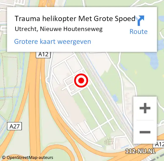 Locatie op kaart van de 112 melding: Trauma helikopter Met Grote Spoed Naar Utrecht, Nieuwe Houtenseweg op 22 mei 2023 16:04