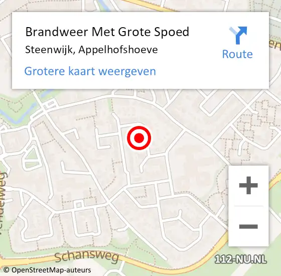 Locatie op kaart van de 112 melding: Brandweer Met Grote Spoed Naar Steenwijk, Appelhofshoeve op 22 mei 2023 16:07