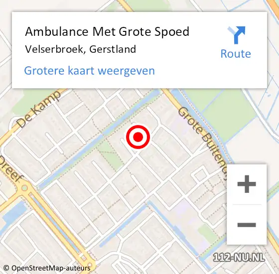 Locatie op kaart van de 112 melding: Ambulance Met Grote Spoed Naar Velserbroek, Gerstland op 22 mei 2023 16:07