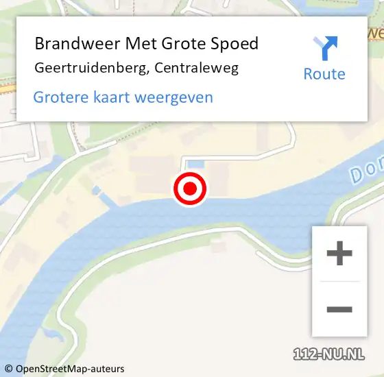 Locatie op kaart van de 112 melding: Brandweer Met Grote Spoed Naar Geertruidenberg, Centraleweg op 22 mei 2023 16:10
