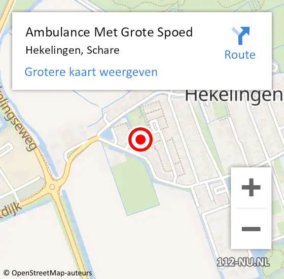Locatie op kaart van de 112 melding: Ambulance Met Grote Spoed Naar Hekelingen, Schare op 22 mei 2023 16:58