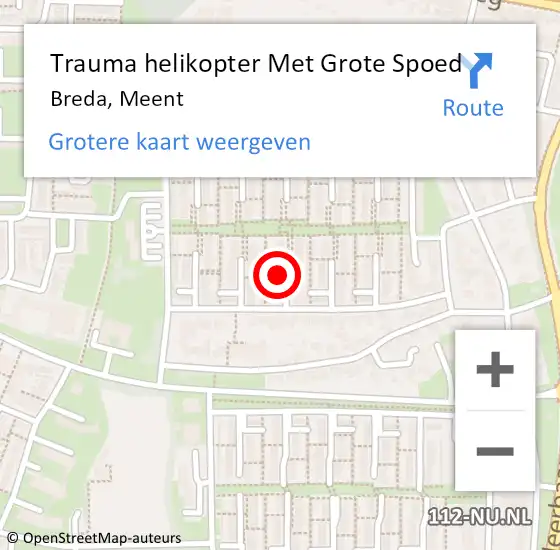 Locatie op kaart van de 112 melding: Trauma helikopter Met Grote Spoed Naar Breda, Meent op 22 mei 2023 17:21