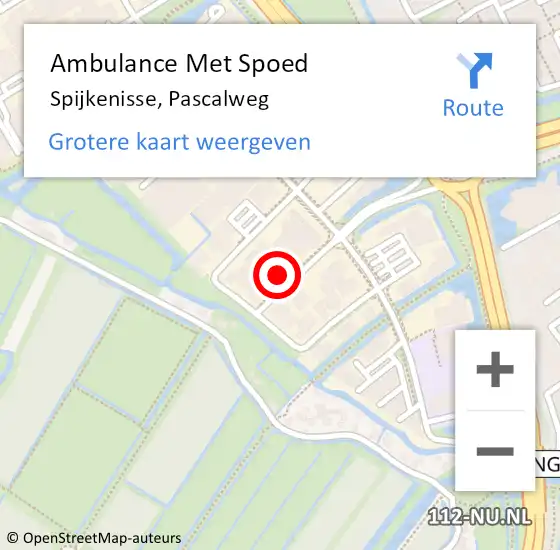 Locatie op kaart van de 112 melding: Ambulance Met Spoed Naar Spijkenisse, Pascalweg op 22 mei 2023 17:47