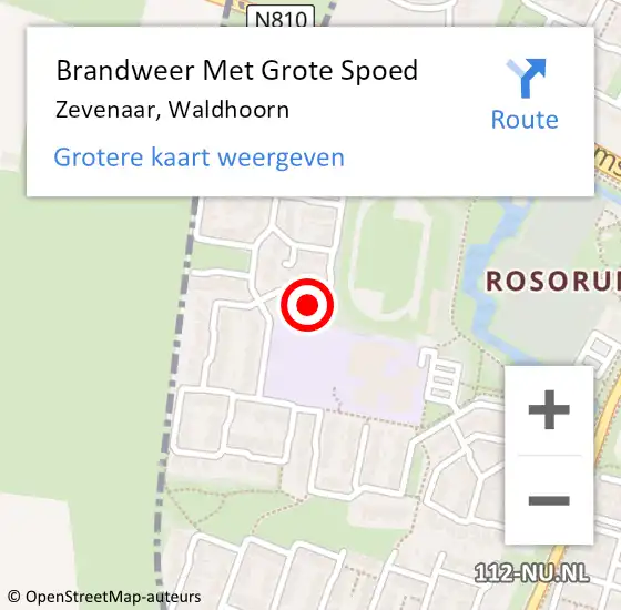 Locatie op kaart van de 112 melding: Brandweer Met Grote Spoed Naar Zevenaar, Waldhoorn op 22 mei 2023 17:57