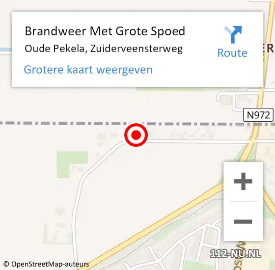 Locatie op kaart van de 112 melding: Brandweer Met Grote Spoed Naar Oude Pekela, Zuiderveensterweg op 22 mei 2023 17:58