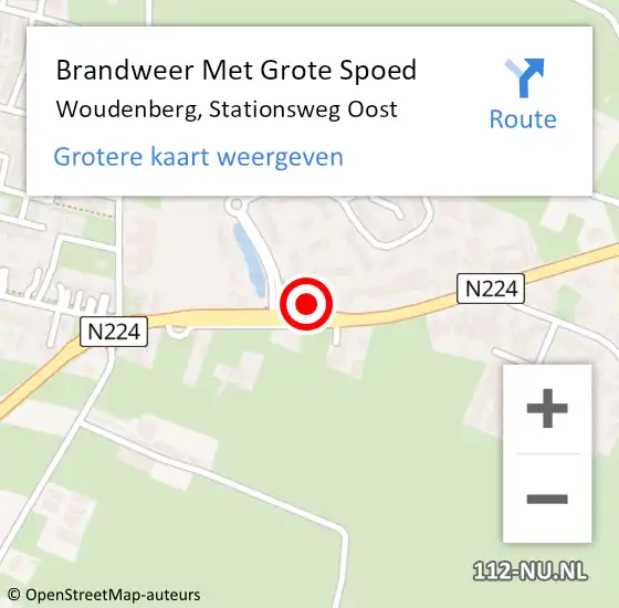Locatie op kaart van de 112 melding: Brandweer Met Grote Spoed Naar Woudenberg, Stationsweg Oost op 22 mei 2023 18:19