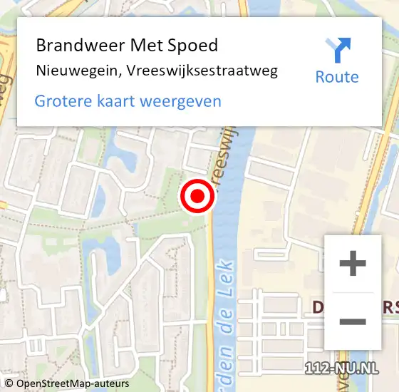 Locatie op kaart van de 112 melding: Brandweer Met Spoed Naar Nieuwegein, Vreeswijksestraatweg op 22 mei 2023 19:30