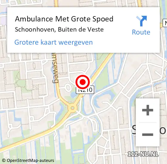 Locatie op kaart van de 112 melding: Ambulance Met Grote Spoed Naar Schoonhoven, Buiten de Veste op 22 mei 2023 19:55