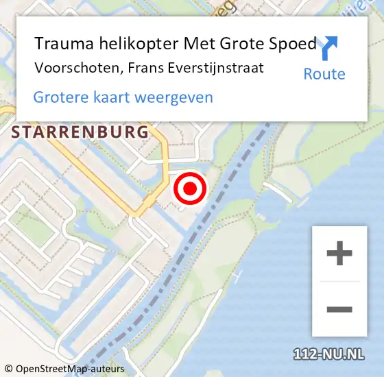 Locatie op kaart van de 112 melding: Trauma helikopter Met Grote Spoed Naar Voorschoten, Frans Everstijnstraat op 22 mei 2023 19:58