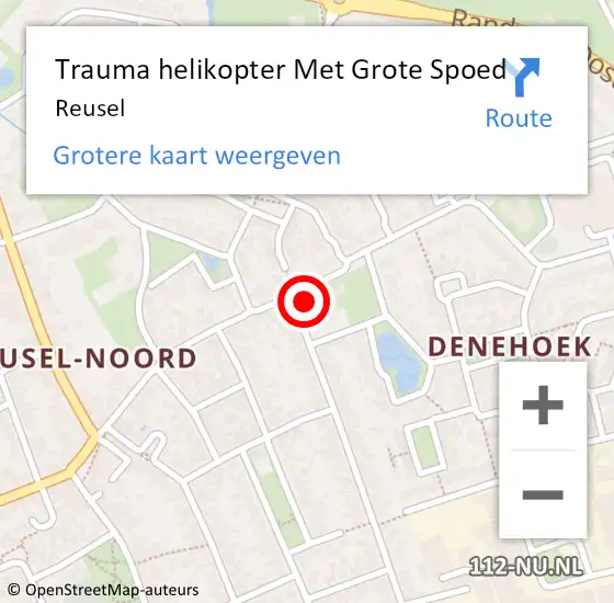 Locatie op kaart van de 112 melding: Trauma helikopter Met Grote Spoed Naar Reusel op 22 mei 2023 20:21