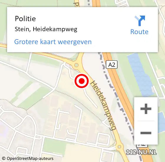 Locatie op kaart van de 112 melding: Politie Stein, Heidekampweg op 22 mei 2023 20:22