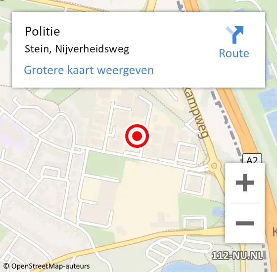 Locatie op kaart van de 112 melding: Politie Stein, Nijverheidsweg op 22 mei 2023 20:23