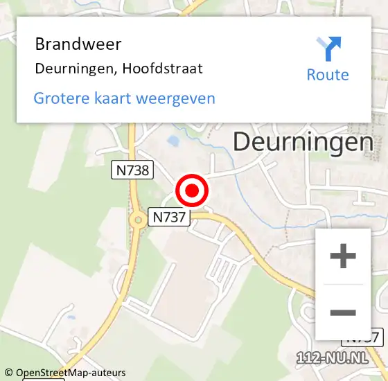 Locatie op kaart van de 112 melding: Brandweer Deurningen, Hoofdstraat op 22 mei 2023 21:00