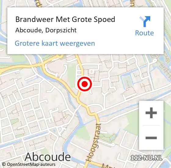 Locatie op kaart van de 112 melding: Brandweer Met Grote Spoed Naar Abcoude, Dorpszicht op 22 mei 2023 22:14