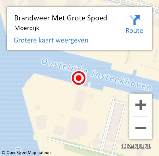 Locatie op kaart van de 112 melding: Brandweer Met Grote Spoed Naar Moerdijk op 22 mei 2023 22:39