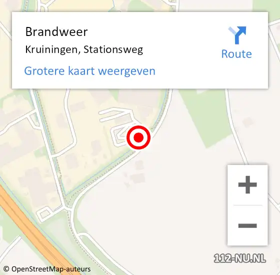 Locatie op kaart van de 112 melding: Brandweer Kruiningen, Stationsweg op 22 mei 2023 23:05