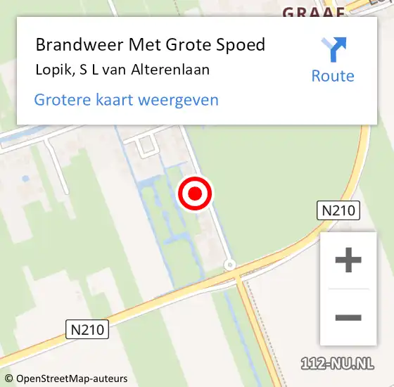 Locatie op kaart van de 112 melding: Brandweer Met Grote Spoed Naar Lopik, S L van Alterenlaan op 22 mei 2023 23:28