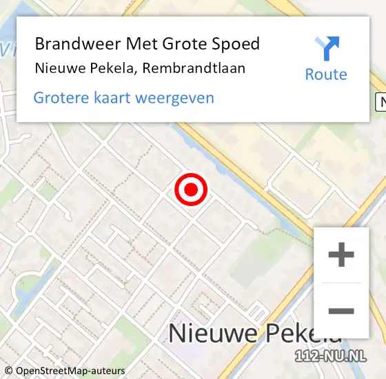 Locatie op kaart van de 112 melding: Brandweer Met Grote Spoed Naar Nieuwe Pekela, Rembrandtlaan op 23 mei 2023 00:27