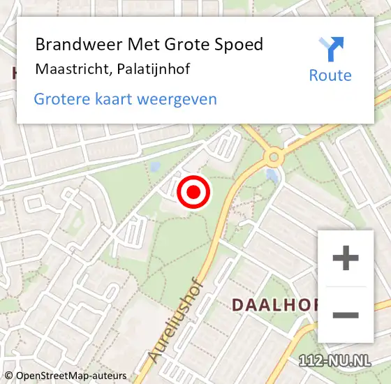 Locatie op kaart van de 112 melding: Brandweer Met Grote Spoed Naar Maastricht, Palatijnhof op 23 mei 2023 01:04