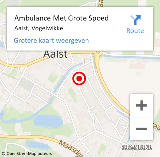 Locatie op kaart van de 112 melding: Ambulance Met Grote Spoed Naar Aalst, Vogelwikke op 26 augustus 2014 12:01