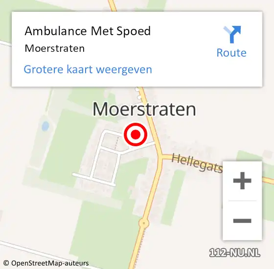 Locatie op kaart van de 112 melding: Ambulance Met Spoed Naar Moerstraten op 23 mei 2023 04:51