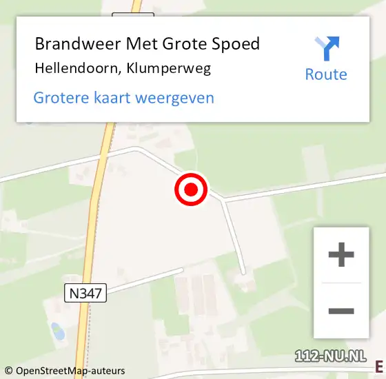 Locatie op kaart van de 112 melding: Brandweer Met Grote Spoed Naar Hellendoorn, Klumperweg op 23 mei 2023 07:04