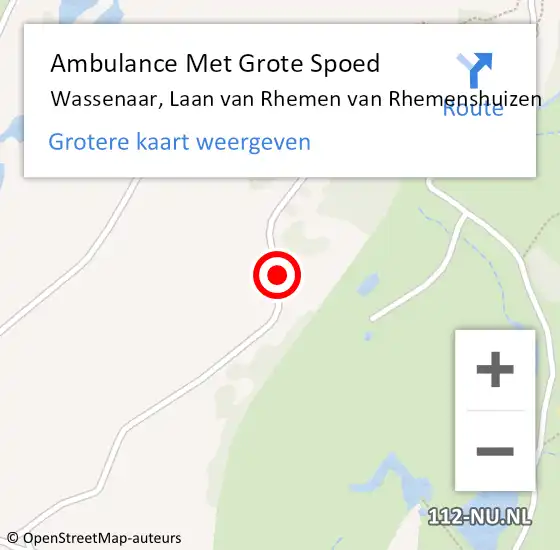 Locatie op kaart van de 112 melding: Ambulance Met Grote Spoed Naar Wassenaar, Laan van Rhemen van Rhemenshuizen op 23 mei 2023 07:56