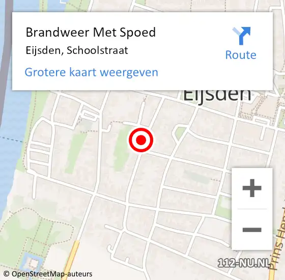 Locatie op kaart van de 112 melding: Brandweer Met Spoed Naar Eijsden, Schoolstraat op 23 mei 2023 08:14