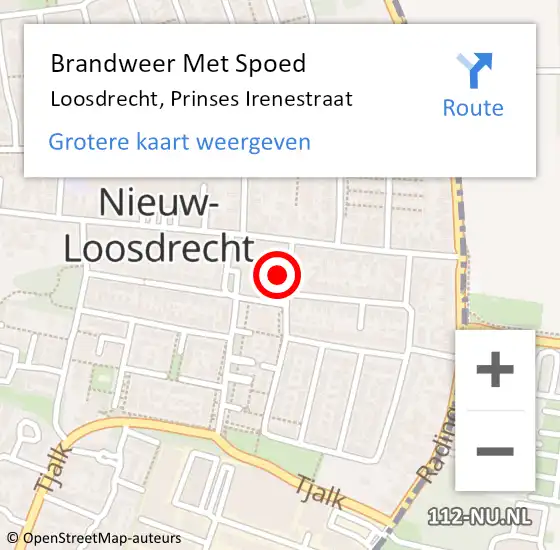 Locatie op kaart van de 112 melding: Brandweer Met Spoed Naar Loosdrecht, Prinses Irenestraat op 23 mei 2023 08:32