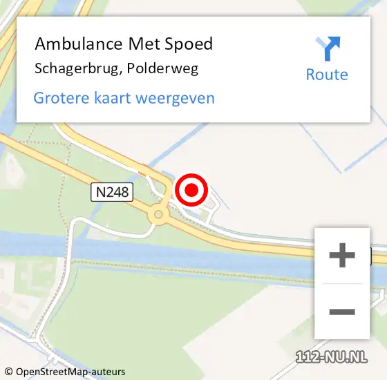 Locatie op kaart van de 112 melding: Ambulance Met Spoed Naar Schagerbrug, Polderweg op 23 mei 2023 08:45