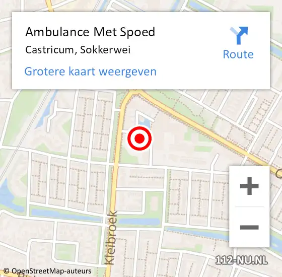 Locatie op kaart van de 112 melding: Ambulance Met Spoed Naar Castricum, Sokkerwei op 23 mei 2023 09:32