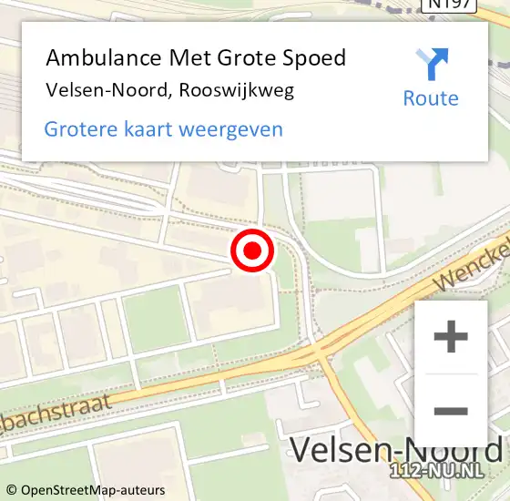 Locatie op kaart van de 112 melding: Ambulance Met Grote Spoed Naar Velsen-Noord, Rooswijkweg op 23 mei 2023 09:42