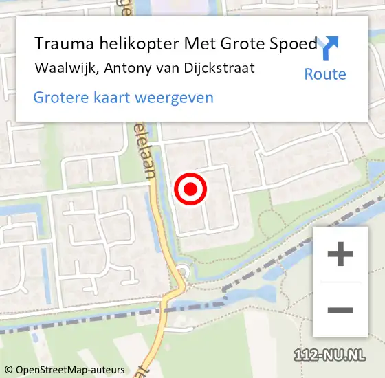 Locatie op kaart van de 112 melding: Trauma helikopter Met Grote Spoed Naar Waalwijk, Antony van Dijckstraat op 23 mei 2023 09:49