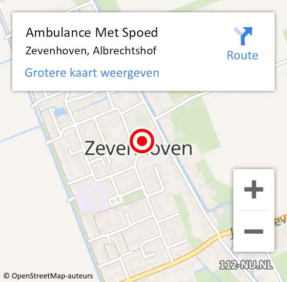 Locatie op kaart van de 112 melding: Ambulance Met Spoed Naar Zevenhoven, Albrechtshof op 23 mei 2023 09:56