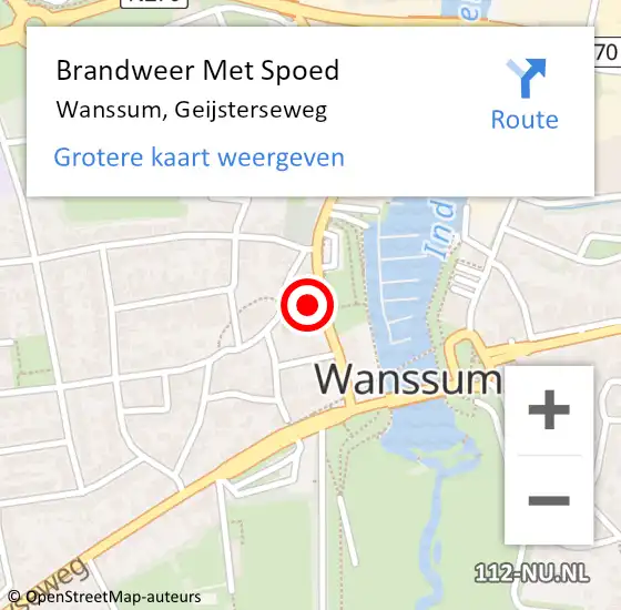 Locatie op kaart van de 112 melding: Brandweer Met Spoed Naar Wanssum, Geijsterseweg op 23 mei 2023 10:37