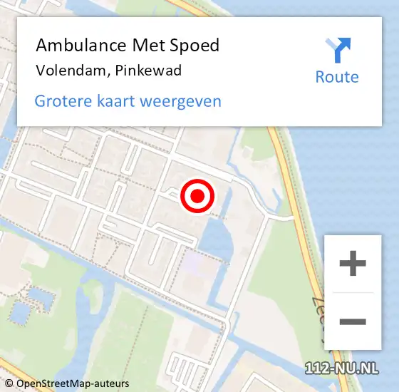 Locatie op kaart van de 112 melding: Ambulance Met Spoed Naar Volendam, Pinkewad op 23 mei 2023 10:47