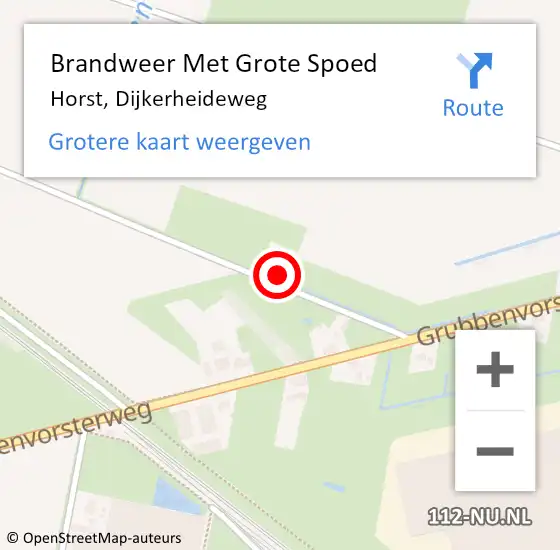 Locatie op kaart van de 112 melding: Brandweer Met Grote Spoed Naar Horst, Dijkerheideweg op 23 mei 2023 11:08