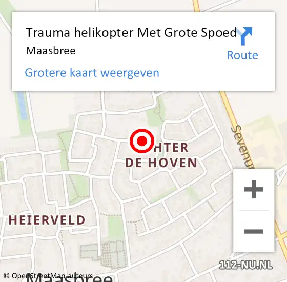 Locatie op kaart van de 112 melding: Trauma helikopter Met Grote Spoed Naar Maasbree op 23 mei 2023 11:34