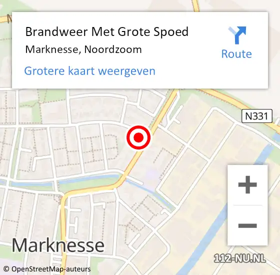 Locatie op kaart van de 112 melding: Brandweer Met Grote Spoed Naar Marknesse, Noordzoom op 23 mei 2023 11:51